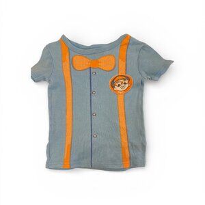 Blippi Orange & Blue Logo Suspenders‎ Cotton Blend Short Sleeve T-Shirt  Size 5T